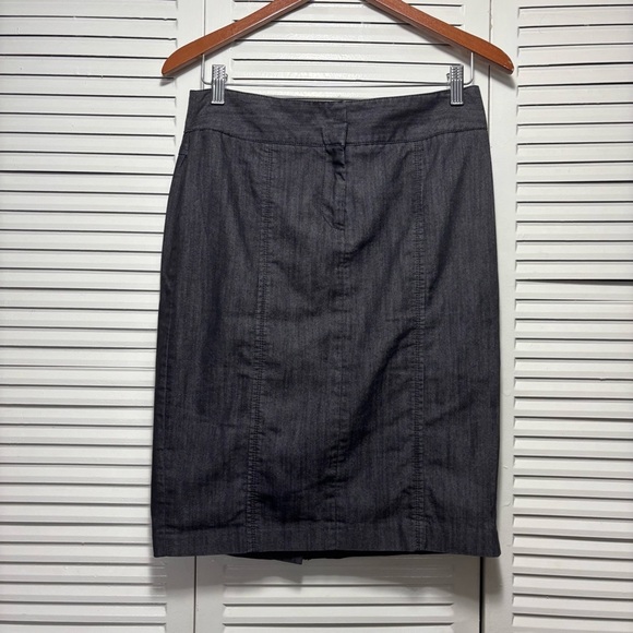 Willi Smith Womens Cotton Black Denim Jean Skirt A Line Knee Length Size 6 - Picture 1 of 5